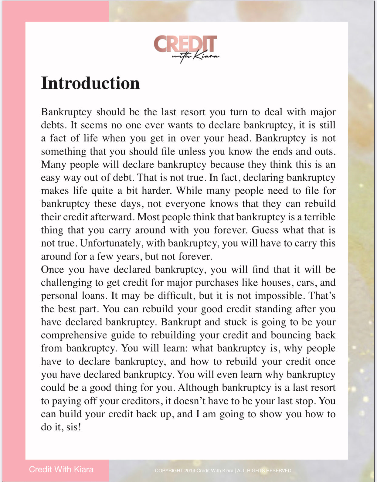 Bankrupt and Stuck: A Guide To Bankruptcy Recovery - Credit With Kiara